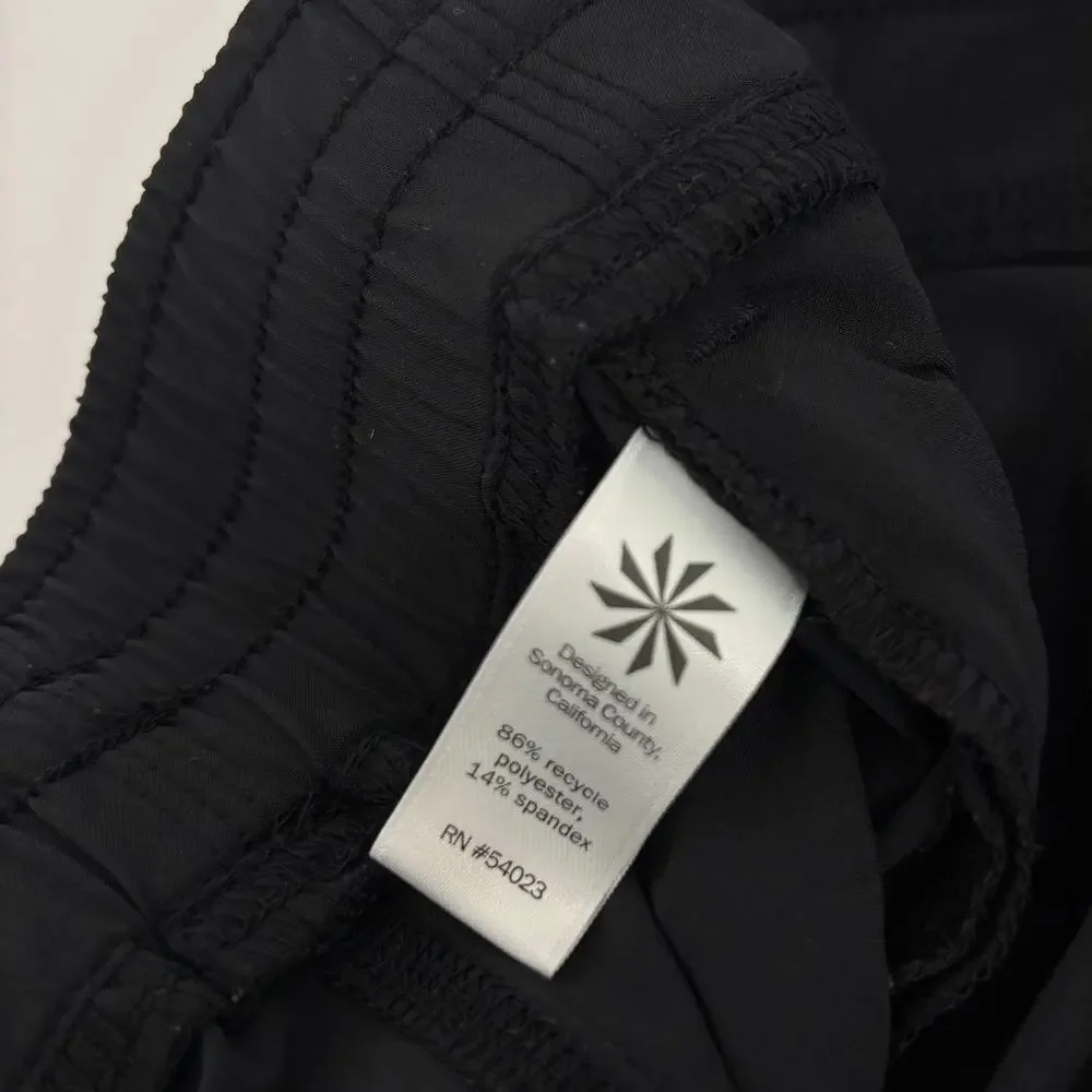 Athleta La Viva Capri Pants 6 Black‎ Ruched Gym Training Workout Athleisure